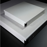 Panneaux de plafond carrés perforés en alliage d'aluminium, ignifuges et étanches, dalles de plafond pour les bâtiments commerciaux, centres commerciaux et hôtels
