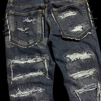 DiZNEW .2026 Jeans pour hommes en tissu de haute qualité avec effet déchiré et délavé, style hip-hop, jeans cargo pour hommes