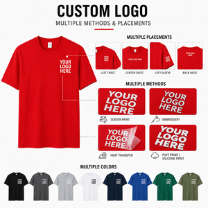 Camiseta de Hombre Personalizada con Logotipo, 220G, 100% Algodón Peinado, Cuello Redondo Clásico, Venta al Por Mayor, Tallas S-4XL, Color Carmesí - Product Image 2