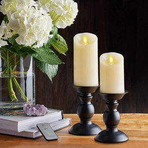 Bougies LED en cire véritable à piles, effet vacillant, avec télécommande 10 touches - Product Image 4