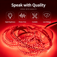 Bande LED adressable USB DC24V 2835 Rouge 6000K Lumière du jour, coupable, monocouleur, effet eau courante, éclairage décoratif ABS