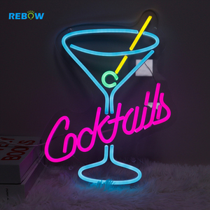 Rebow Led Flex Custom Neon <strong>Sign</strong> Neon Strip Number Letter Light <strong>Cocktail</strong> Neon <strong>Sign</strong> for Wedding <strong>Sign</strong> - Product Image 3