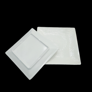 <span class=keywords><strong>Assiette</strong></span> carrée en mélamine incassable, <span class=keywords><strong>blanche</strong></span>, effet vague d'eau, <span class=keywords><strong>steak</strong></span>, fondue, fruits de mer, dessert, salade, restaurant, <span class=keywords><strong>assiette</strong></span> en plastique réutilisable - Product Image 4