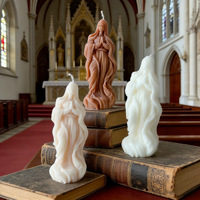 Bougie parfumée sculptée 3D Jésus Vierge Marie en cire de soja, écologique, faite à la main, pour la maison, Diwali, Ramadan - Vente en gros