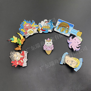 Custom Metal <b>Enamel</b> <b>Badges</b> Zinc Alloy Cartoon Design Butterfly Clasp Advertising Gifts XZ5104 - Product Image 1