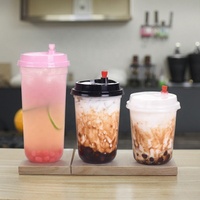 Gobelet à bulles personnalisé avec logo imprimé, 16 oz, 24 oz, pour jus, smoothies, café, gobelet en forme de U, gobelets en plastique PP avec couvercle