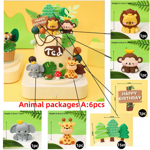 Jungle Animals Cake Toppers Safari Kids 1st Birthday <b>Party</b> Cake Decorations Zoo Animals Lion Elephant Giraffe Baby Shower Decor - Product Image 2