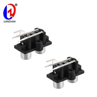PCB Mount 2 RCA Femelle Jack Angle Droit Audio Vidéo RCA Connecteur de Sortie
