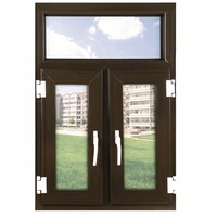 Ventanas de Upvc de estilo europeo, ventanas abatibles de Upvc con doble acristalamiento de color madera con aislamiento térmico y acústico