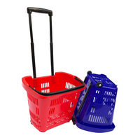 Hyper Hub HB-GWL-01 Panier de courses roulant en plastique PP durable avec roues pour supermarché, centre commercial, utilisation en vente au détail, couleurs personnalisables