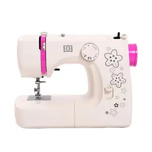 JUKKY 1216 máquina de costura multifuncional mini máquina de costura doméstica rosa azul branco cores 4 passos buttonholer