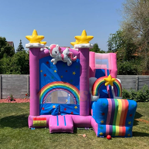 Castillo Inflable, Casa <span class=keywords><strong>de</strong></span> Brinco, Combo Arcoíris <span class=keywords><strong>de</strong></span> Dibujos Animados, Casa Inflable Grande para Niños con Tobogán - Product Image 3
