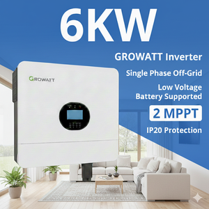 Growatt SPF6000ES <span class=keywords><strong>PLUS</strong></span> อินเวอร์เตอร์พลังงานแสงอาทิตย์ | 6000W | 48Vdc | 2 MPPT 120-450Vdc 100A | ใช้ได้กับ li/<span class=keywords><strong>pb</strong></span>/กันฝุ่น/สต็อก EU - Product Image 1