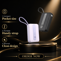 Batterie externe haute capacité 20000mAh 77Wh avec câbles de charge rapide Type-C intégrés 5V/3A Sortie totale