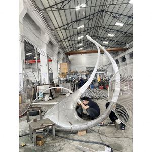 Esculturas Modernas de Acero Inoxidable Estilo Art Deco, Resistentes al Agua, Duraderas, Multifuncionales, para Montaje en Suelo Exterior, Decoración para Hoteles - Product Image 5