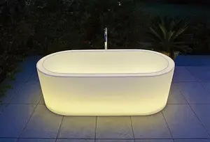 Customizable Modern Rotomolding Led Plastic Round Balcony Bathroom Glow Basins Wash Hand Basin Bathtub Molds