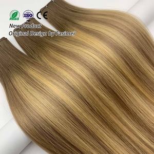 本物の自然な髪二重描画ボリュームG二重層天才横糸ヘアエクステンション横糸人間の髪 - Product Image 1