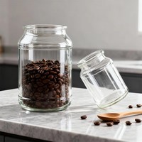 Jarra de Vidrio para Café Directo de Fábrica, 400ml 750ml 1500ml, Jarra de Almacenamiento de Vidrio de Alta Calidad con Tapa de Vidrio