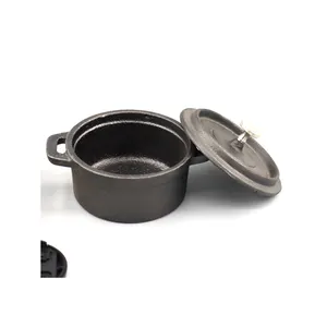 Flat Bottom Pre-Seasoned Cast Iron Frying Pan with double handle