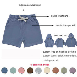 Pantaloni <span class=keywords><strong>corti</strong></span> in tessuto di spugna francese in tinta unita stile base <span class=keywords><strong>pantaloncini</strong></span> da tuta in cotone organico - Product Image 2