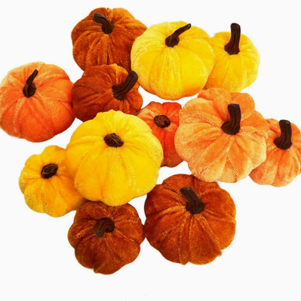 Wholesale Artificial Velvet Foam Fabric Pumpkins for Halloween Thanksgiving Party Decorations Hot Selling Halloween Faux Pumpkin