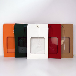 Wholesale White Golden Paper <strong>Envelopes</strong> Packing for Clothes Scarf Packaging with Window - Product Image 2