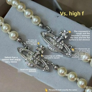 <span class=keywords><strong>Collana</strong></span> Saturno <span class=keywords><strong>di</strong></span> Alta Qualità con <span class=keywords><strong>Perle</strong></span> <span class=keywords><strong>Finte</strong></span> Bianche Rotonde, Girocollo da Donna <span class=keywords><strong>di</strong></span> Lusso Leggero Elettroplaccato, Catena per Clavicola Resistente allo Sbiadimento - Product Image 2