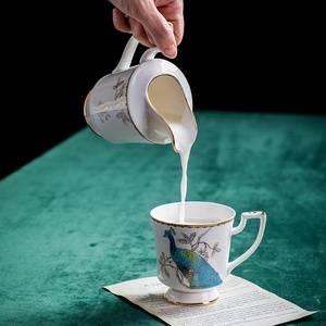 Low Price Discount European Luxury Peacock Pattern Afternoon Tea Ceramic Tea <b>Set</b> - Product Image 6