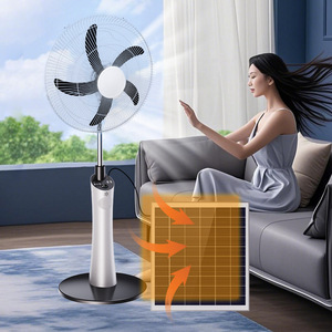 พัดลมโซลาร์เซลล์ขายดี พร้อมไฟในตัว พัดลมแบบชาร์จไฟได้ พัดลมตั้งพื้น เงียบ สำหรับใช้ในบ้านและตั้งแคมป์กลางแจ้ง - Product Image 3