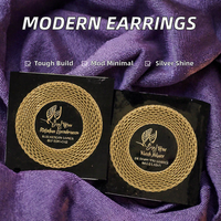 Boucles d'oreilles clous grandes et rondes en acier inoxydable plaqué or Gaovo, maille ajourée, bijoux fantaisie géométriques tendance pour femme, usage quotidien