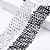 Nouvelles garnitures élastiques en strass à chaîne plissée, maille diamantée à 5/6 rangs, ruban de cristal de 2,6 cm de large, accessoires de couture DIY pour colliers
