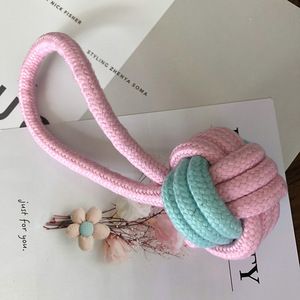 ของเล่นสุนัขรักษาลูกบอลเชือกกัญชาแบบโต้ตอบลูกยางรั่วสําหรับสุนัขขนาดเล็กเคี้ยวกัดทนของเล่นสัตว์เลี้ยงทําความสะอาดฟัน - Product Image 2