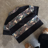 Polo pour homme à imprimé camouflage et patchwork, coupe courte et ample, rayé, style streetwear estival, vente en gros OEM