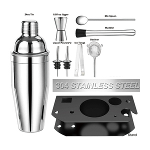Kit de mixología de barman de acero inoxidable, conjunto de accesorios de barra de soporte, coctelera mezcladora de <span class=keywords><strong>bebidas</strong></span> mezcladas <span class=keywords><strong>para</strong></span> fiesta en casa y Bar, venta al por mayor - Product Image 2