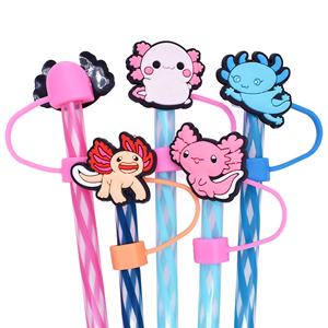 จุกปิดหลอดดูดน้ำพลาสติกนิ่มแบบใช้ซ้ำได้ ลายการ์ตูนน่ารัก สไตล์คาวาอี้ สำหรับตกแต่งหลอดเครื่องดื่ม ชานม ขายดี - Product Image 1