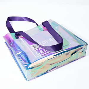 Borsa Tote Trasparente in PVC Laser Impermeabile Facile da Pulire Borsa 'Thank You' <span class=keywords><strong>per</strong></span> Shopping, Viaggi e Uso Quotidiano - Product Image 4