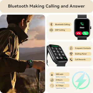 Montre connectée avec carte SIM et WhatsApp pour hommes - Montre connectée santé et fitness avec écouteurs et chargeur de batterie externe - Product Image 6