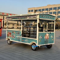 Camion de nourriture électrique mobile bleu, sucré et mignon, bar à eau, camion de crème glacée, camion de nourriture pour en-cas, chariot de nourriture électrique à vendre