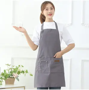 TY9242 도매 작업복 방수 광고 앞치마 캔버스 커스텀 로고 주방 카페 레스토랑 성인 앞치마