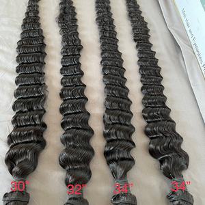 Extensiones de Cabello Largo de 10 a 40 Pulgadas, Extensiones de Cabello Brasileño con Ondas Profundas, Cabello Humano 100% de Alta Calidad, Sin Caída, Sin Enredos - Product Image 3