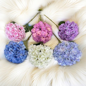 144 Hortensias Lisa imprimés en 3D à trois feuilles, lavables, réalistes, pour décoration florale de mariage en extérieur - Product Image 1