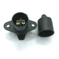 Prise Standard de remorque 12v, 3 broches, 2 points de fixation, prise de remorque avec couverture