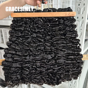 批发双拉束生原始角质层对齐头发身体波浪束人发 - Product Image 2