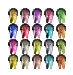 ผงแม่เหล็ก20สีผงสีบริสุทธิ์เม็ดสีกลิตเตอร์กระจกชุบด้วยไฟฟ้าผงโครเมียม - Product Image 1