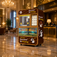 Distributeur automatique de chocolat 3D entièrement automatique, qualité alimentaire, avec écran tactile et paiement multi-mode, pour centre commercial et parc d'attractions