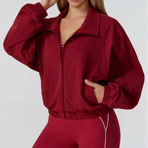 Femmes Casual Zip Stand Collar Long Sleeve Quick Drying Fitness Gym Workout Running Athletic Jackets Sport Wear <span class=keywords><strong>Sweatshirt</strong></span> Tops - Product Image 5