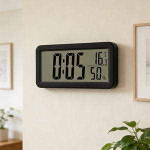 Grande Orologio Sveglia Digitale LCD da Tavolo e da Parete a Batteria con Display Elettronico di Temperatura e Umidità per <span class=keywords><strong>Casa</strong></span> e Ufficio - Product Image 3