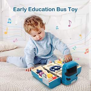 Coche de juguete para niños, vehículo de simulación de sonido y luz, <span class=keywords><strong>volante</strong></span> Musical, autobús escolar - Product Image 6
