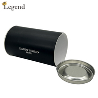 Boîte en papier ronde personnalisée avec couvercle métallique, conteneur d'emballage cylindrique en métal personnalisé, OEM sur mesure pour le café et les aliments