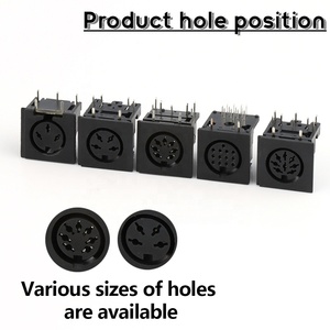 Sản Xuất 3/4/5/6/7/8/9/10/11/12/13 Cores Right Angle Vertical Nam Nữ Power <span class=keywords><strong>Mini</strong></span> Din Jack Ổ Cắm Din Nối - Product Image 4